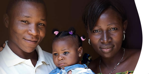 image of a family from Ghana smiling