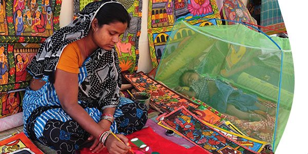 mother providing medicine to child